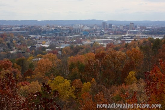 View of Downtown Chattanooga from Stringer's Ridge in the fall