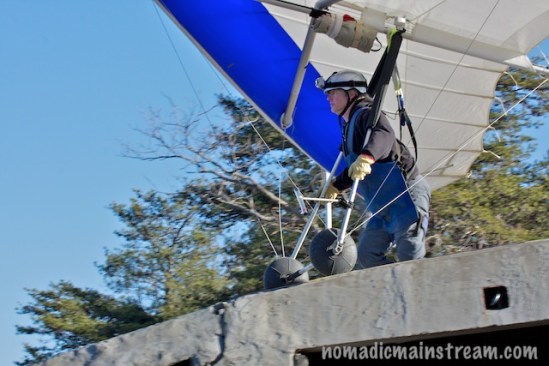 Pat gets set for his first mountain launch.