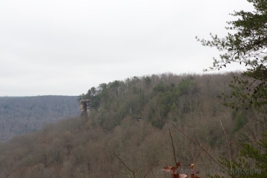 From the easy-access overlook, you can see the rock outcropping where the Stone Door overlook starts