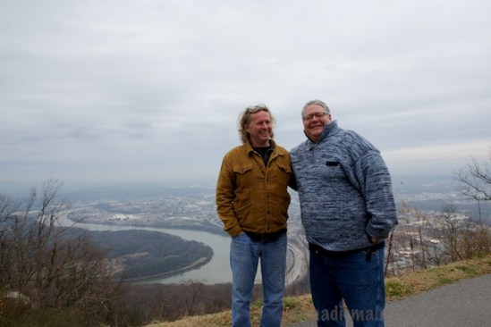 Pat and George pose for me in front of the overlook above Moccasin Bend