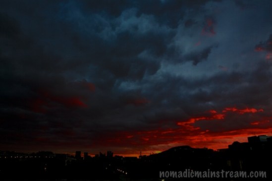 Watching sunset from our old place