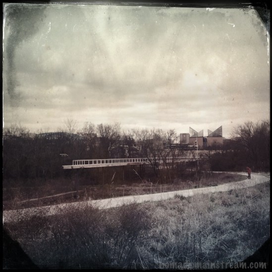 This modern park shot with retro effects seems like an anachronism