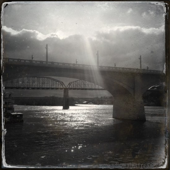 Sunbeams suddenly make their way through the clouds