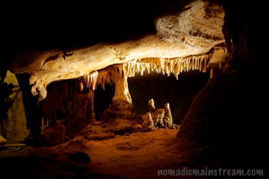 Mini-stalagtites growing from the ceiling