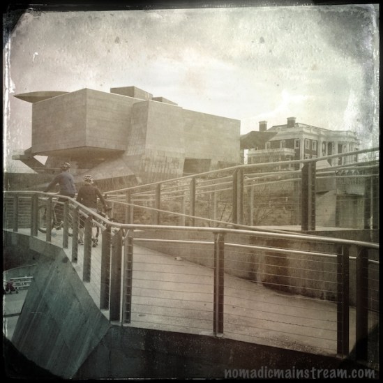 Where did the cyclist come from?