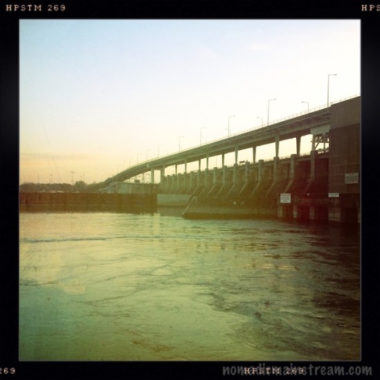 Hipstatmatic version of the Chickamauga Dam shortly after sunrise