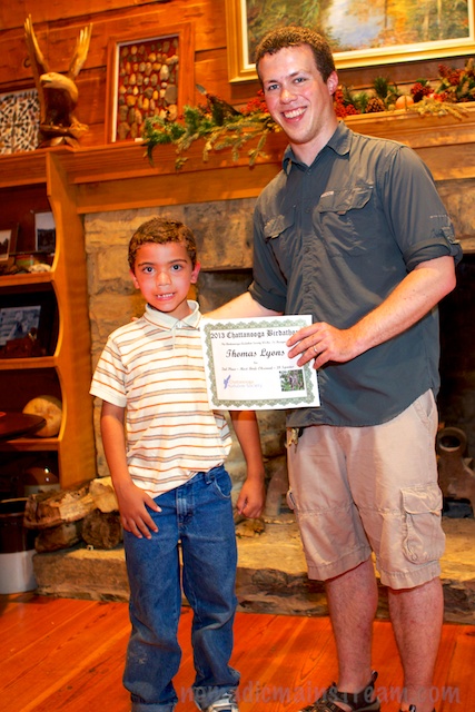 The top fund raiser award (who also got a bird feeder)