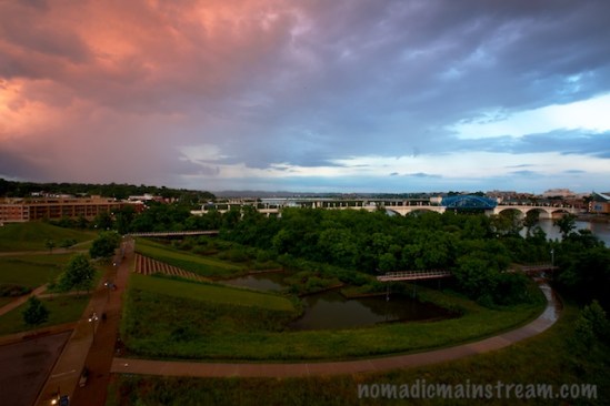 The fast-fading glow in the Eastern sky